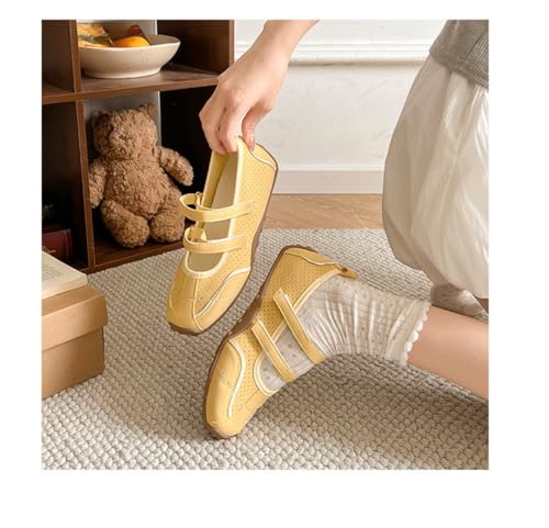 Women's Retro Ballet Flat Sneakers - Adjustable Strap Comfortable Shoes, Lightweight Breathable Skate-Inspired Sneakers for Casual Wear Vintage Fashion Sneakers2