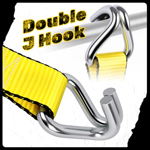 WynWerth 4 Pack Ratchet Straps Heavy Duty, 2" x 20' Tie Down Straps - image 3