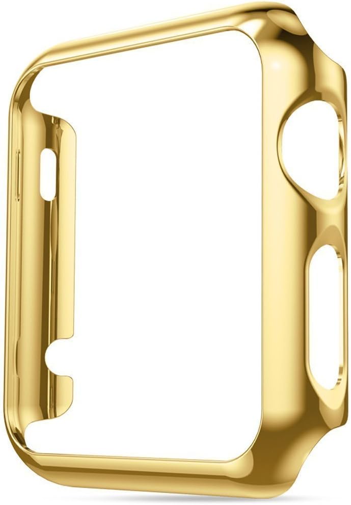 Apple Watch Case, TitanFan [Ultra-Thin] Apple Watch PC Plated Cover Case Slim Premium Super/Exact Fit/Plastic Cover Snap On Hard Protective Case for Apple Watch 38mm All Models(Gold - 38mm)