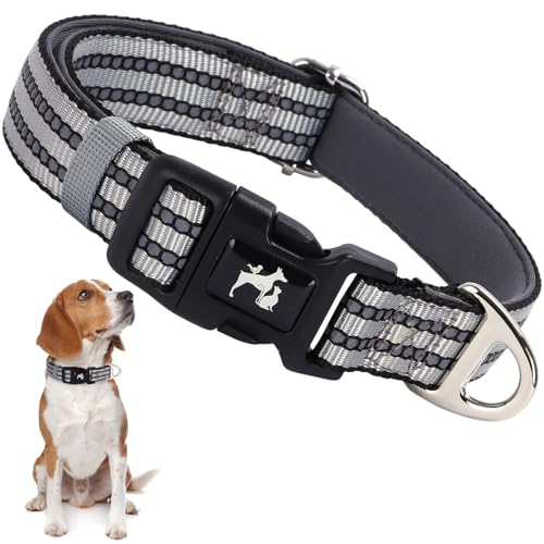 Collar reflectante para perros con neopreno suave ajustable M