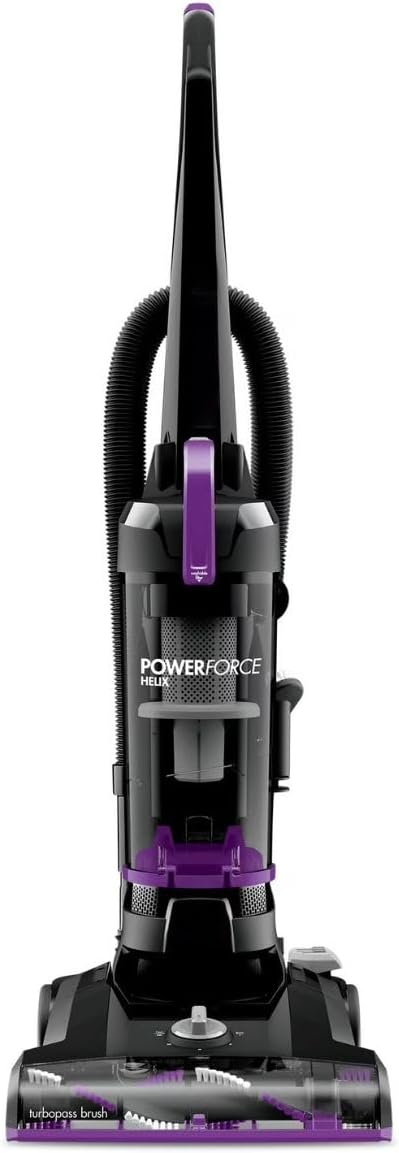 BIISSELLL Power Force Helix Bagless Upright Vacuum, Powerful Suction for Pet Hair,Carpet, Tile & Hardwood,Cleaning, Scatter-Free Technology, Large Dirt Tank, 23ft Cord, 5 Height Settings (Purple)