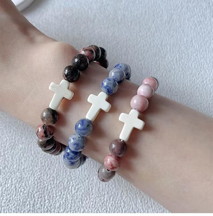 Baptism Gifts Cross Bracelet for Girl, First Communion Confirmation Bless Gifts for Teenage Girls Boys, Kindergarten Preschool Graduation Christening Gift for Daughter Granddaughter Godchild
