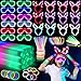 SHQDD 136PCS Glow in the Dark Party Supplies,Glow Sticks Glasses Favors, 12PCS Foam Glow Sticks, 12PCS LED Glasses, 12PCS Bunny Ear Headband and 100PCS Glow Sticks for Neon Party for Kids or Adults