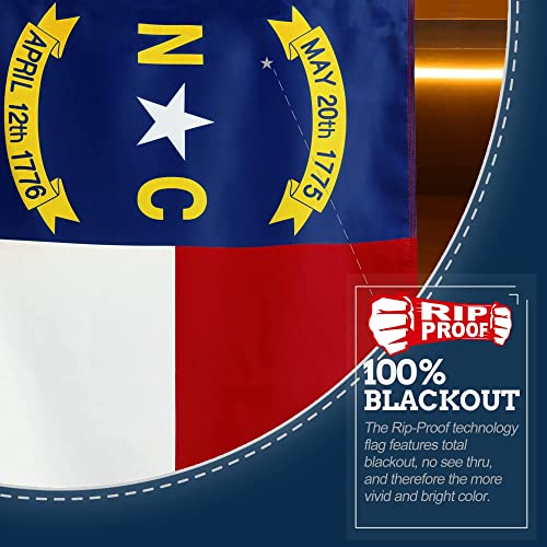 Anley Rip-Proof Double Sided 3-Ply North Carolina State Flag 3x5 Ft, Canvas Header and Wrinkle Resistant - Image 4