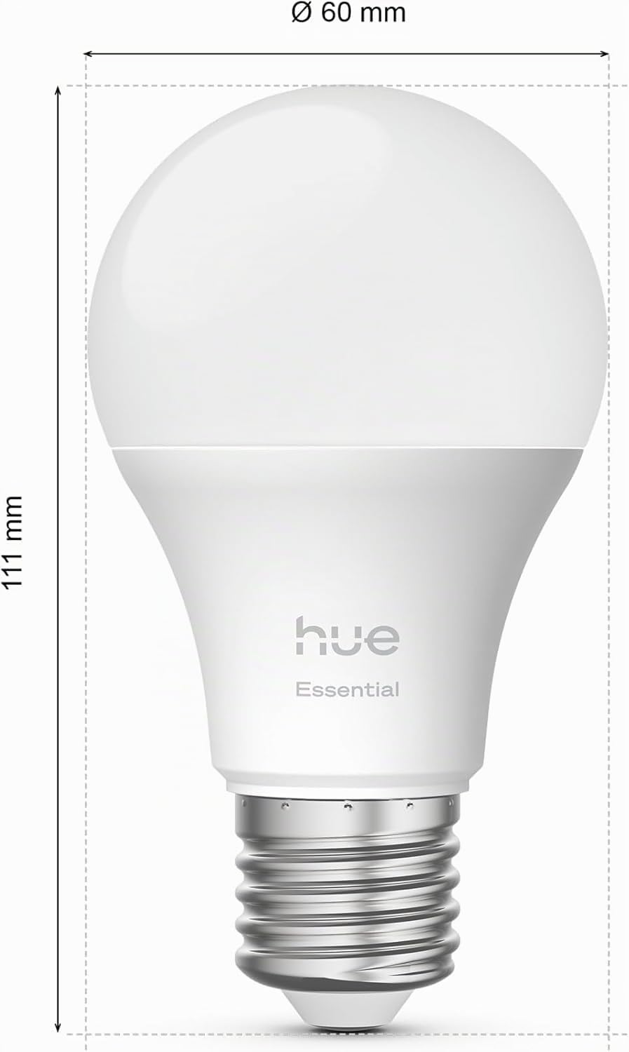 Philips Hue Essential Kit de démarrage avec Bridge + 4 ampoules connectées E27 Essential, White and Color Ambiance, 2200-6500 K, Ampoule Philips Hue compatible Alexa, Google Assistant, Apple Home