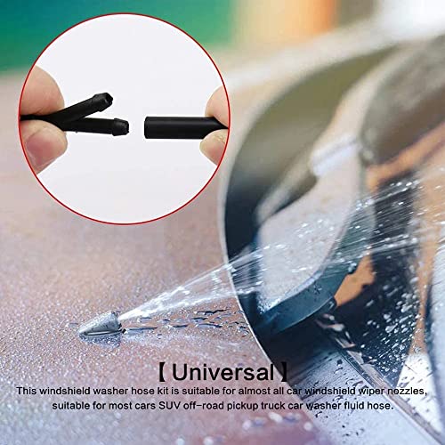 Vagurfo Windshield Washer Hose Kit, Washer Fluid Hose 4 Meter With 12 Pcs Hose Connectors,Windshield Washer Line For Most Windshield Washer Nozzle Installation, Connect Car Water Pump And Nozzles #TOP5