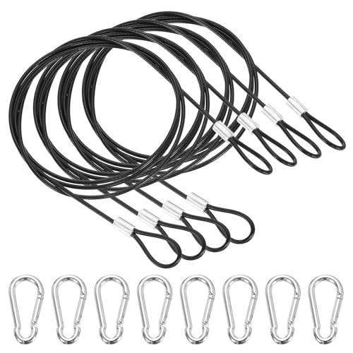 Câble de sécurité en acier 304 PATIKIL avec boucles à ressort pour vélo et bagage