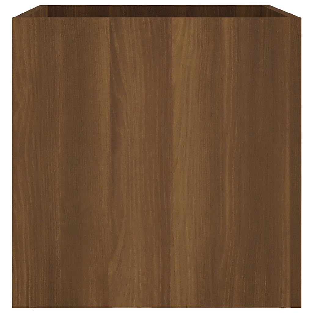Homogen Macetero marrón con aspecto de roble, material de madera, 40 x 40 x 40 cm, maceta para balcón, jardín, terraza, interior y exterior, resistente a la intemperie