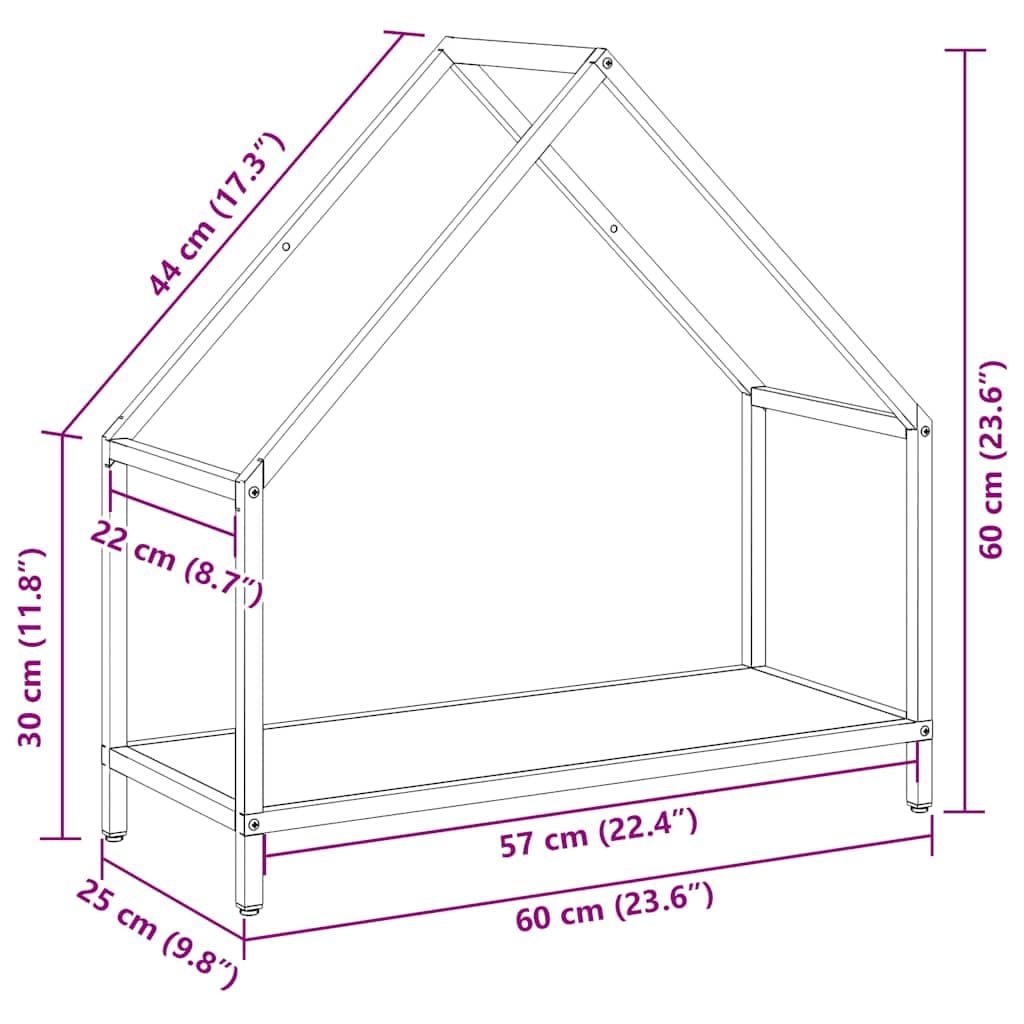 Estantería para leña antracita de acero laminado en frío, 60 x 25 x 60 cm, soporte apilable para leña, con capacidad de carga de 100 kg, para guardar leña, salón, estufa de leña