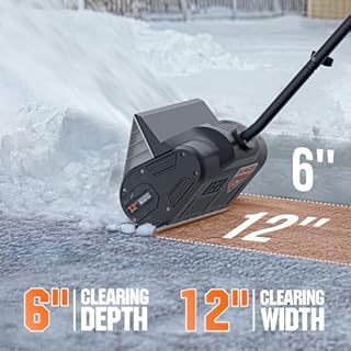 Litheli 12-Inch Battery Powered Snow Shovel, 20V Brushless Cordless Snowblower, Electric Shovel for Snow Removal, 20-Ft Snow Throwing
