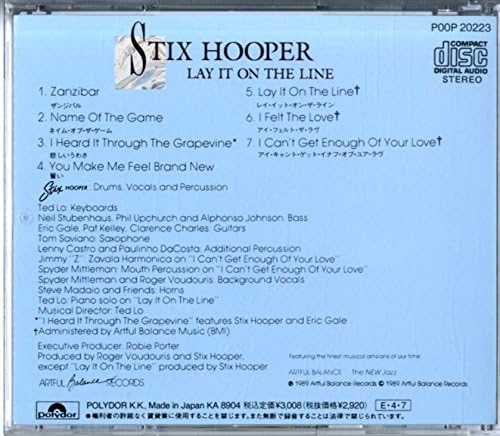 ''STIX'' HOOPER - Lay It On The Line - Disque CD