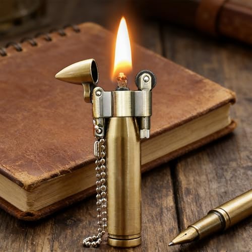 Encendedor retro estilo trench recargable portátil miniatura 2