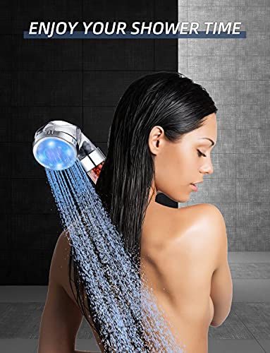 Cobbe Handheld Shower Head, High Pressure Filter Filtration Shower Heads Water Saving Spray Bathroom Led Showerheads With Auto Color Changing #TOP2