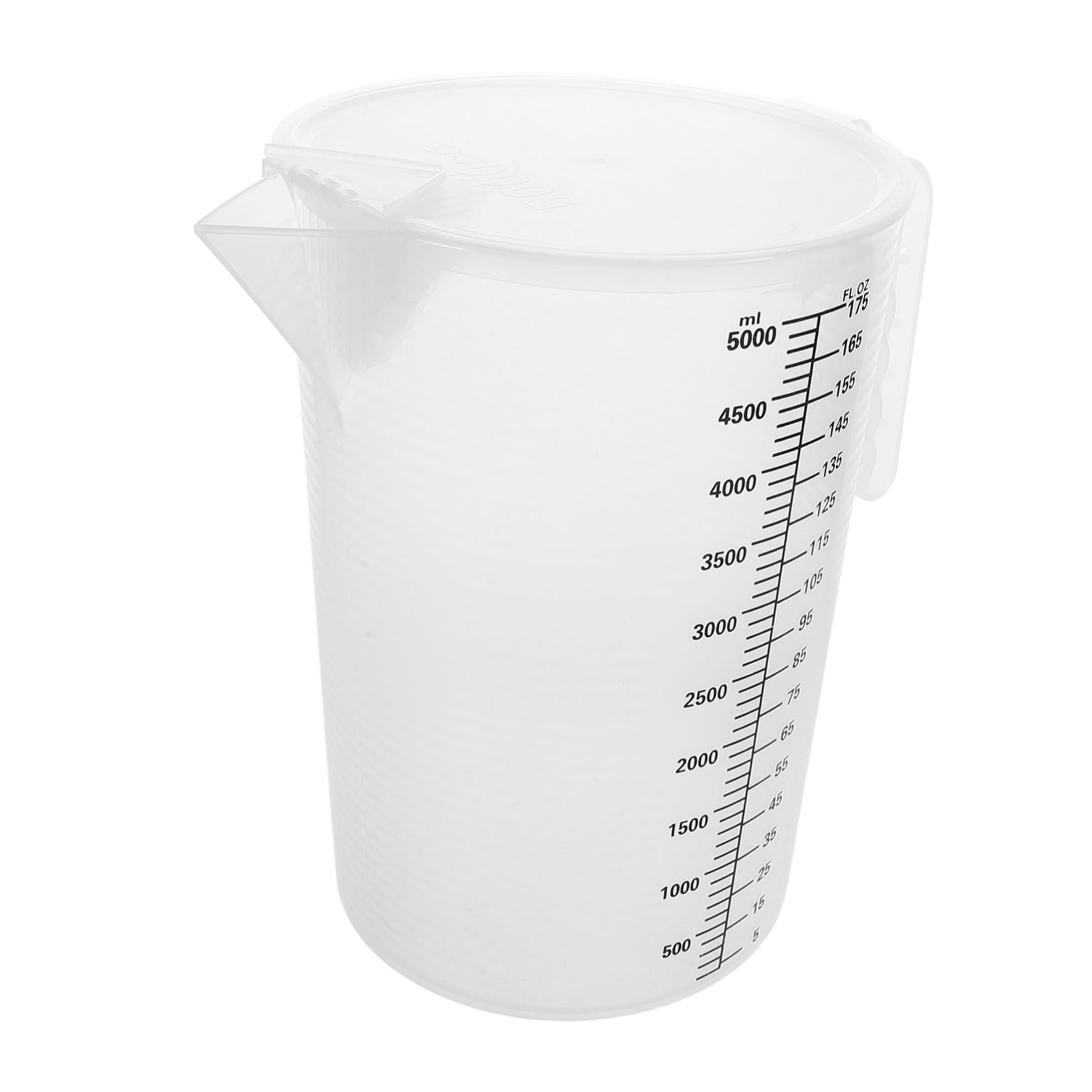 Toyvian Tasse à Mesurer en Plastique Pp 5l avec Couvercle Anti-poussière, Grosse Capacité pour Recettes de Boissons Variées et Cuisines Ouvertes, Visibilité Claire Garantie