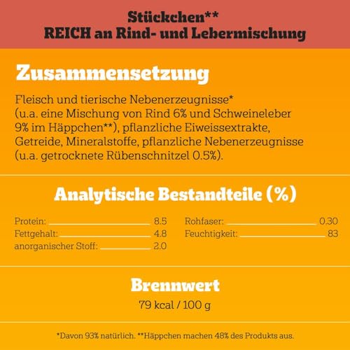 PEDIGREE Hundenassfutter Vital Protection Portionsbeutel mit Rind- und Lebermischung in Gelee, 24 x 100g