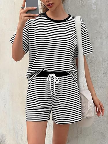 Image of VILOVE 4th of July 2 Piece Sequin Outfits Women 250 Anniversary Usa Shirts and Short Sets Casual Patriotic Shirt Summer Set