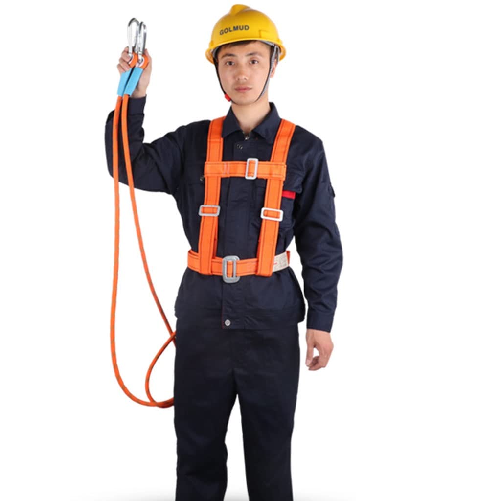 SwaYve Harnais de Sécurité Pour Le Travail Aérien, Harnais Antichute Complet, Harnais de Protection Contre Les Chutes À Hauteur de Ceinture Réglable Avec Crochet/5M