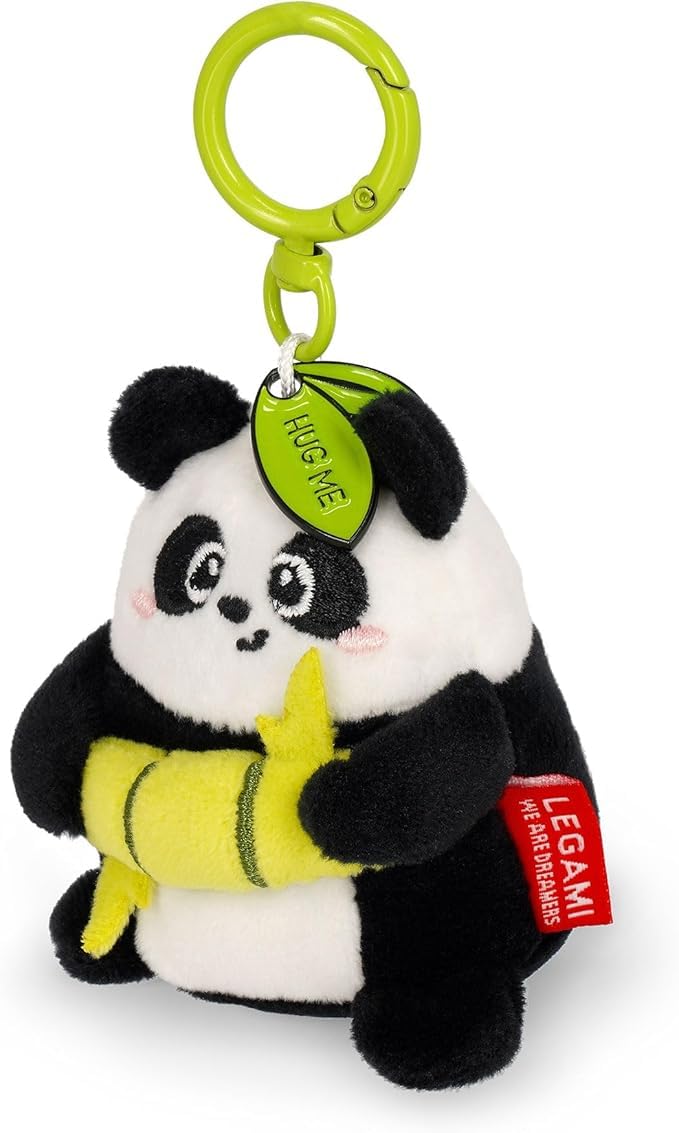LEGAMI Stylo gel effaçable + porte-clés en peluche | Lot de 10 stylos avec encre effaçable thermosensible, gamme de couleurs d'encre, pointe de 0,7 mm | Motifs d'animaux mignons (panda)