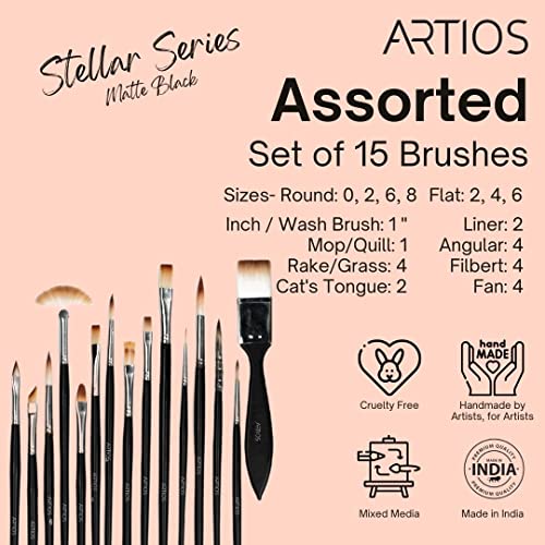 Image of ARTIOS Painting Kit for Artists - 121pcs Painting Set for Adults and Kids with Paint Brush Set, Acrylic Paints, Mixed Media Papers, Watercolor Papers, Canvas Boards, Easels & Wooden Palette