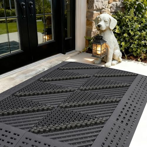 SwiftJoys Front Door Mat Outside Entrance, Easy Assembly,Heavy Duty 3-in-1