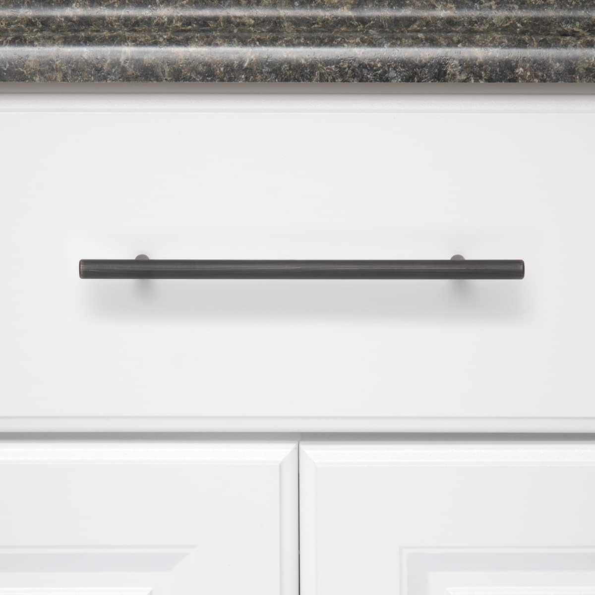 South Main Hardware Euro Bar Cabinet Handle (3/8" Diameter), 8.69" Length (6.31" Hole Center), Oil Rubbed Bronze, 10-Pack