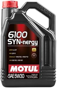 Motul 107972 6100 SYN-nergy 5W-30 Technosynthese Motor Oil, 5 Liter 128. Fluid_Ounces