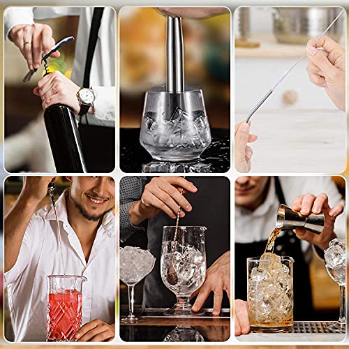 Chulovs Cocktail Shaker Set, 20 Stück Boston Barkeeper Set aus Edelstahl mit Acrylständer, professionelle Barwerkzeuge… - Image 6