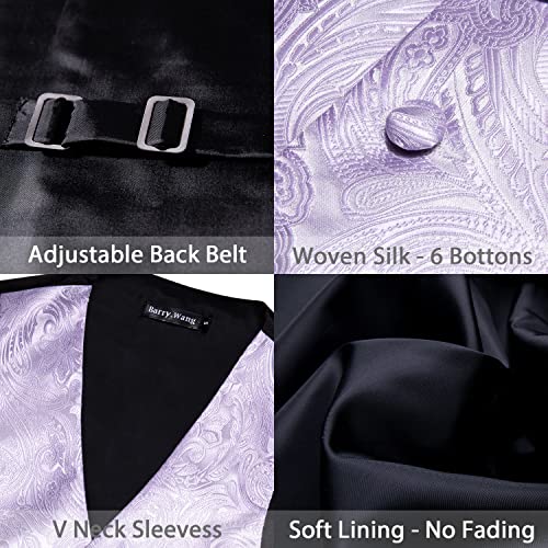 Image of Barry.Wang Formal Men Flower Vest Paisley Jacquard Silk Ties Suit Waistcoat Set Wedding 5PCS