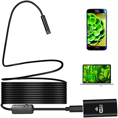 Cicime Micro Camera Wireless USB Snake WiFi Borescope Wireless Endoscope Inspection 2.0 Megapixels 8 LEDs 720P Digital HD 5M(16.4 ft) Waterproof Rigid Cable for iOS/Android/Windows/Mac