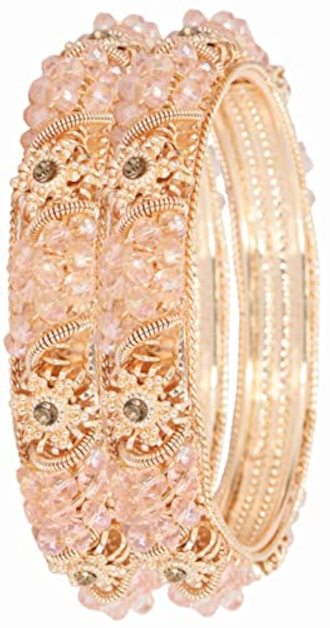 Stylish Flower Kada Set with Zircon Gemstone