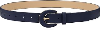 WHIPPY Women's Black Leather Belt for Jeans