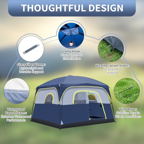 Carpa para camping 6 personas 120 x 108 x 83 pulgadas miniatura 6