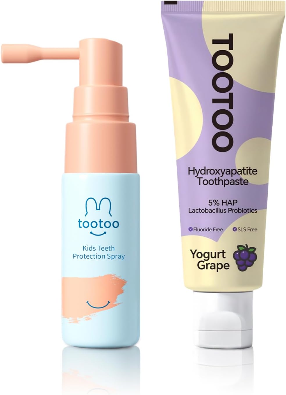 - Kids Oral Care Bundle - Kids Oral Spray & Fluoride Free Hydroxyapatite Toothpaste Set - Safe, Gentle Training Kit for Toddlers & Babies - with Probiotics & Xylitol - Natural Grape Flavor