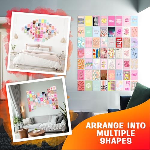 Image of CodersParadise Danish Pastel Wall Collage Kit - 54 Premium Aesthetic 4x6 Inch Posters| Soft Pastel Room Decor Prints for Bedroom & Living Room | Cute Minimalist Wall Art for Aesthetic Interior Styling