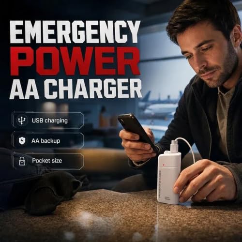 VOLT+ Portable AA Battery Travel Charger Compatible with Google Pixel 7a PowerBank Emergency with LED Safety Light! (Takes 2 AA Batteries,USB Type-C) - Image 4