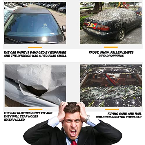 Tucarest 6-Layers Premium Heavy Outdoor Pickup Full Car Cover Hard Shell Zipper Design Waterproof All Weather Weatherproof Uv Sun Protection Snow Dust Storm Resistant With Straps(Fit For Up 190"-210") #TOP2