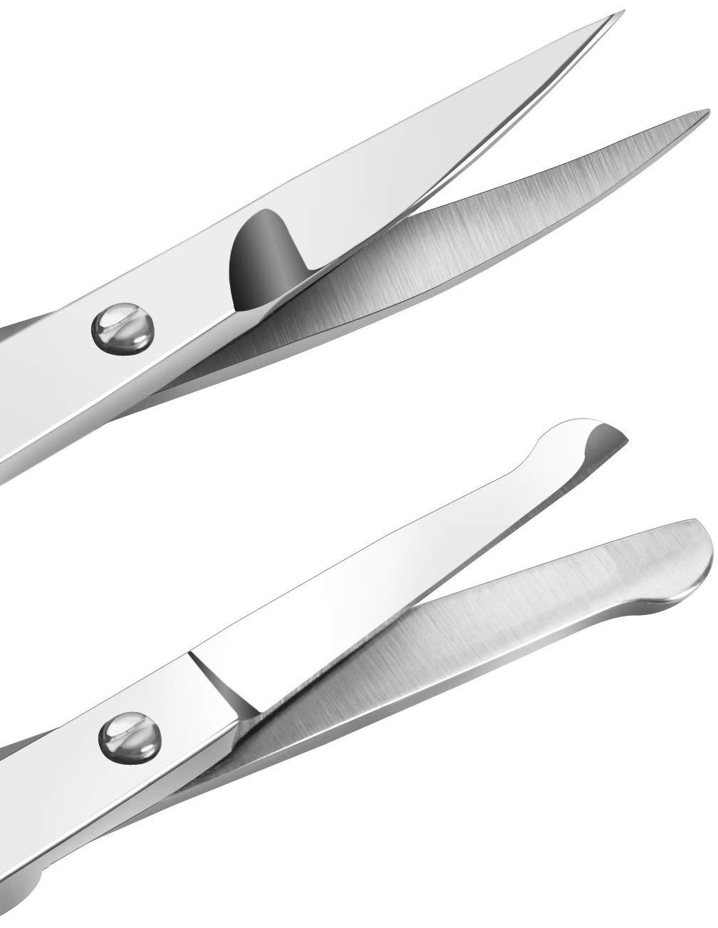 Premium Quality Multipurpose Facial Hair Scissor For Men - Mustache, Stainless Steel Pedicure Nail Scissor, Nose Hair And Beard Trimming Scissor, Eyebrows, Eyelashes And Ear hair Scissor (Pack Of 2) 3