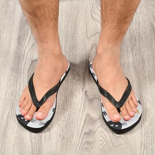 Cute Black Cat Beach Summer Casual Flip Flop Sandals Non-Slip Quick Dry for Women Men 214B29574