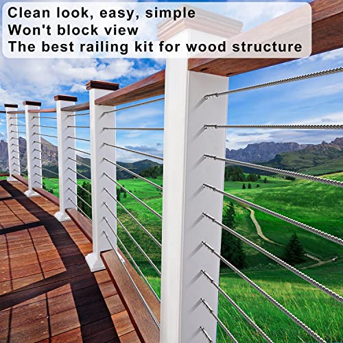 Steel Dn Mate 100 Pack T316 Stainless Steel Right&Left Handed Thread Swage Lag Screws For Wood Post Of 1/8" Steel Cable Railing Kit, Cable Railing Hardware, Diy Wood Baluster, Wrench Include, Dm50 #TOP5