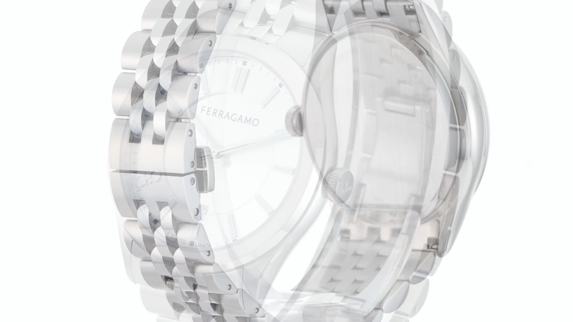 Amazon.co.jp: Ferragamo(ﾌｪﾗｶﾞﾓ) SFU500323 メンズ NEWGENT シルバー 