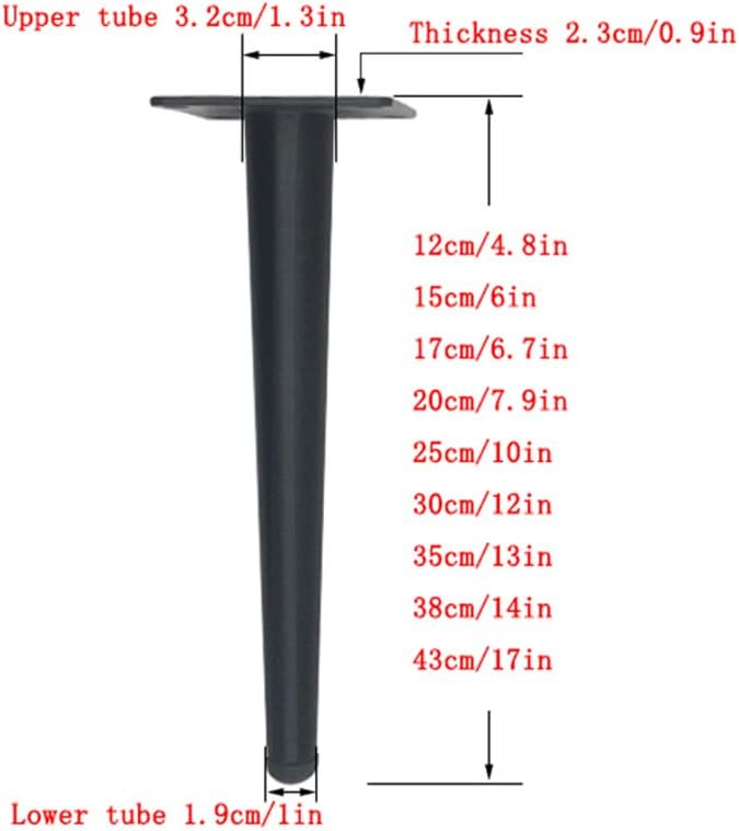 Replacement Furniture Legs, Couch Legs,Bed Risers, Legs,Hacks, Replacement Legs for Couch,Furniture Risers Straight Cone, Black