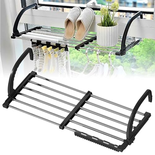 Tendedero para la ropa: extraíble para balcón (42 – 72 cm), toall...