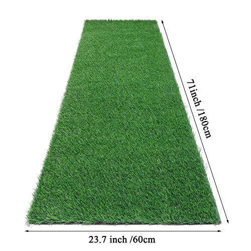 SHACOS Rasenteppich Outdoor - Wasserdurchlässiger Hochwertiger Kunstrasen Teppich Läufer 60x180 cm - Realistisch Aussehende Grasmatte- Kunstgras für Garten, Terrasse, Balkon - Image 8