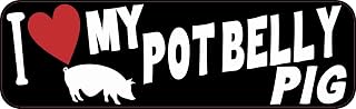 StickerTalk I Love My Pot Belly Pig Vinyl Sticker, 10 inches by 3 inches