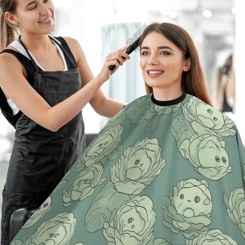 Capa para cortar cabello con patrón Cabbage ajustable miniatura 5