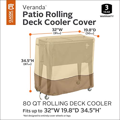 Classic Accessories Veranda Water-Resistant 80 Quart Patio Rolling Deck Cooler Cover, Patio Furniture Covers #TOP2