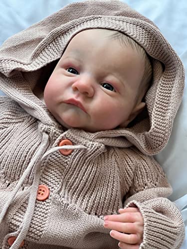 Muñeco bebé reborn de 19 pulgadas con ojos abiertos miniatura 4