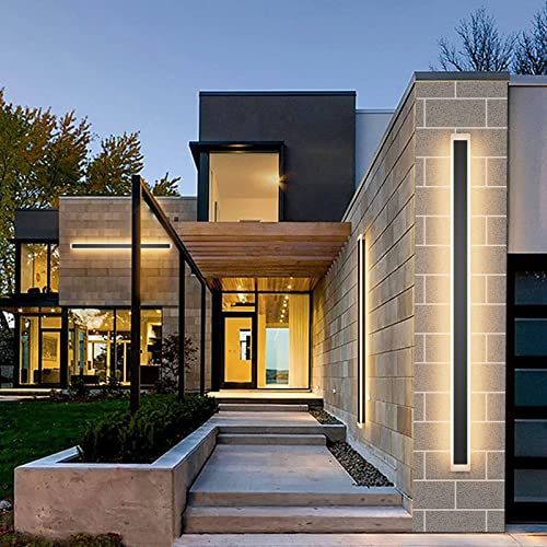 Aipsun Outdoor Lights 2 Pack,Modern Outdoor Wall Light Fixture Long Strip LED Wall Sconce IP65 Anti...