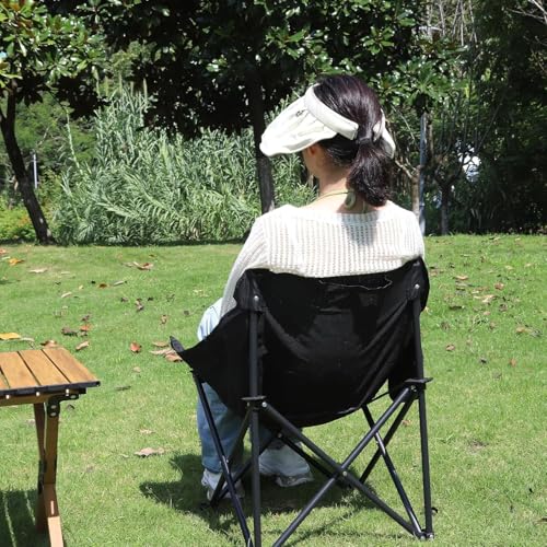 Image of Camping Folding Chair for Adults with Carry Bag, Portable Outdoor Folding Chair, Heavy Duty Steel Frame & Nylon Base Fabric for Camping, Beach, Fishing, Picnic, Lawn & Travel (Black)