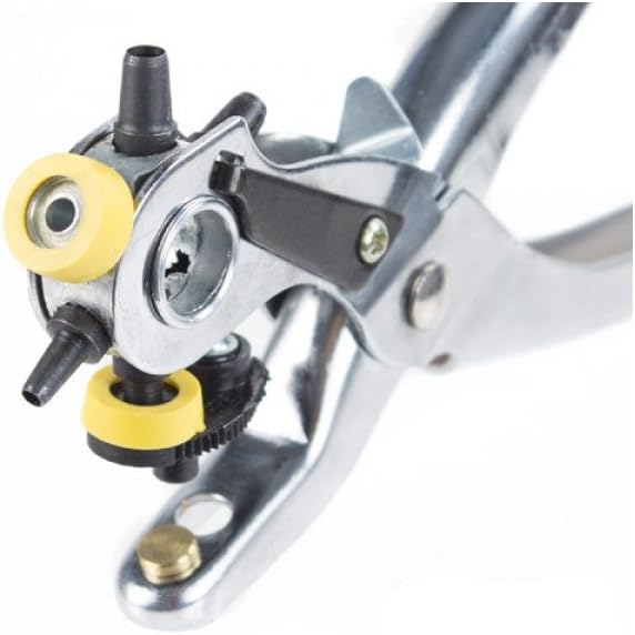 Pinza Rivetto Girevole Pinza Puntatrice Per Occhielli In Pelle Dekton - 6 Taglie Di Foro Per Cinture, Borselli, Accessori - DT20910 Buchi Cintura - Foto 9